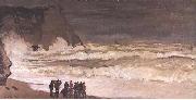 Claude Monet Stormy sea at Etretat